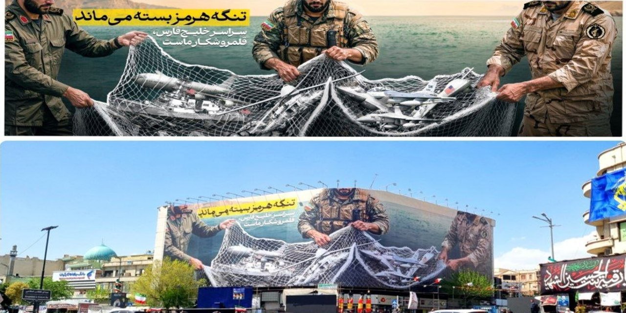 Tahran’da dikkat çeken pankart: Tüm Basra Körfezi bizim avlanma alanımızdır