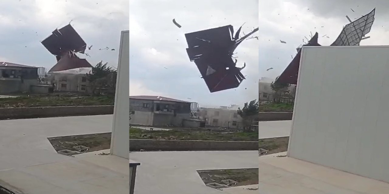 Diyarbakır'da şiddetli rüzgar çatıları yerinden söktü