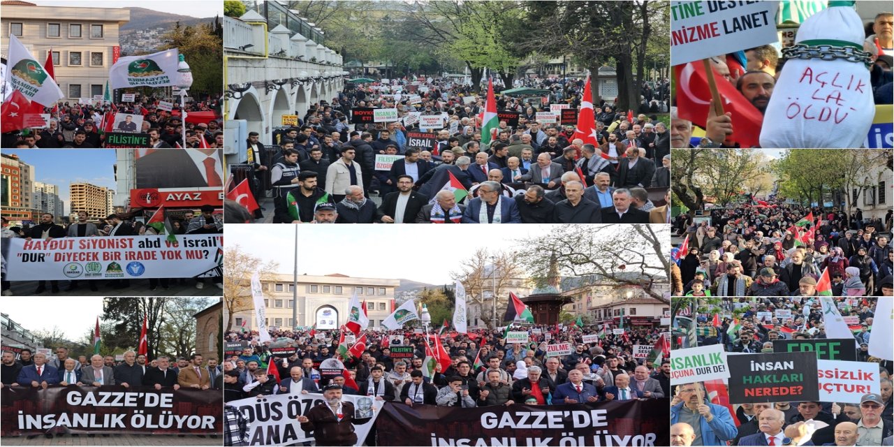 Bursa’da Filistin için kitlesel yürüyüş: Dünya siyonizmden kurtulacak