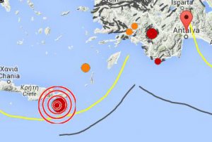 Akdeniz girit adası'nda deprem