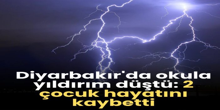 Diyarbakır'da okul bahçesinde yıldırım düştü: 2 çocuk hayatını kaybetti, 1 çocuk yaralandı