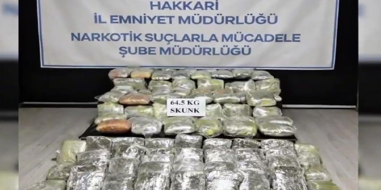 Hakkari’de narkotik operasyonu: 64,5 kilogram uyuşturucu ele geçirildi
