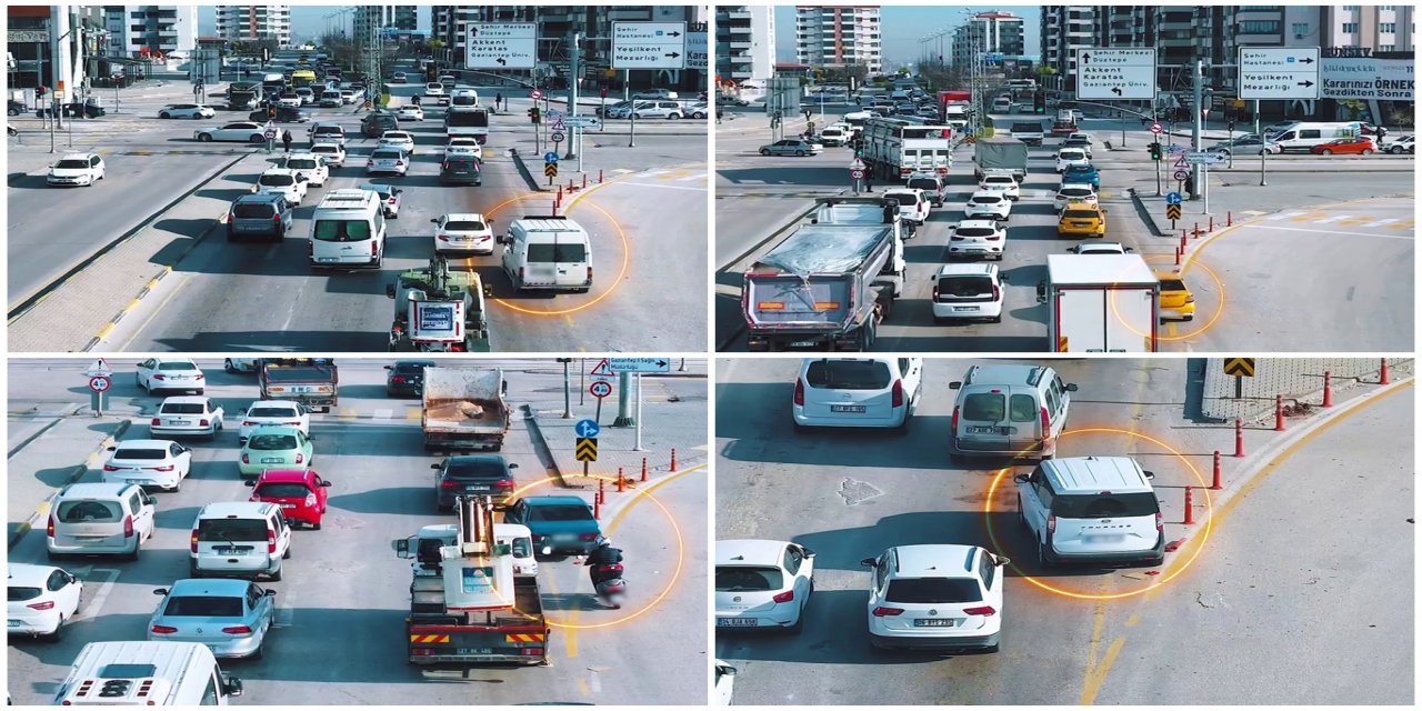 Gaziantep'te hatalı şerit değiştiren 498 sürücüye ceza