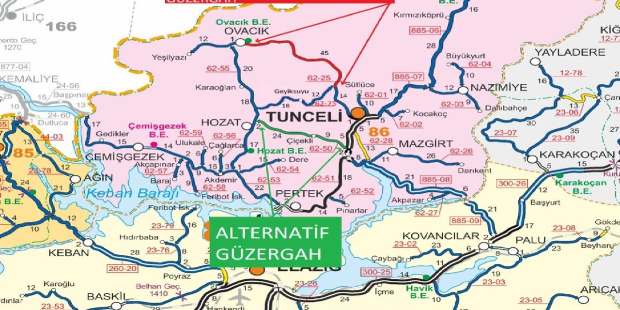 Tunceli-Ovacık kara yolu 2-3 gün trafiğe kapatılacak