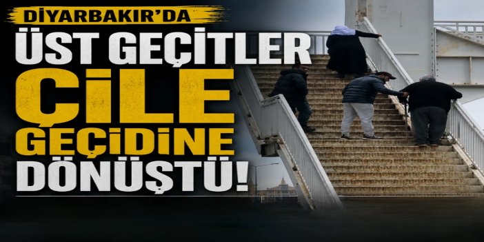 Diyarbakır'daki üstgeçitler yaşlı ve engelliler için çileye dönüşmeye devam ediyor