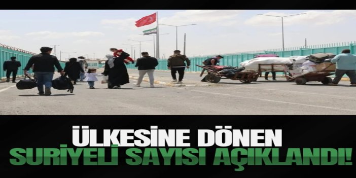 İçişleri Bakanlığı: 1 milyon 407 bin Suriyeli gönüllü geri döndü