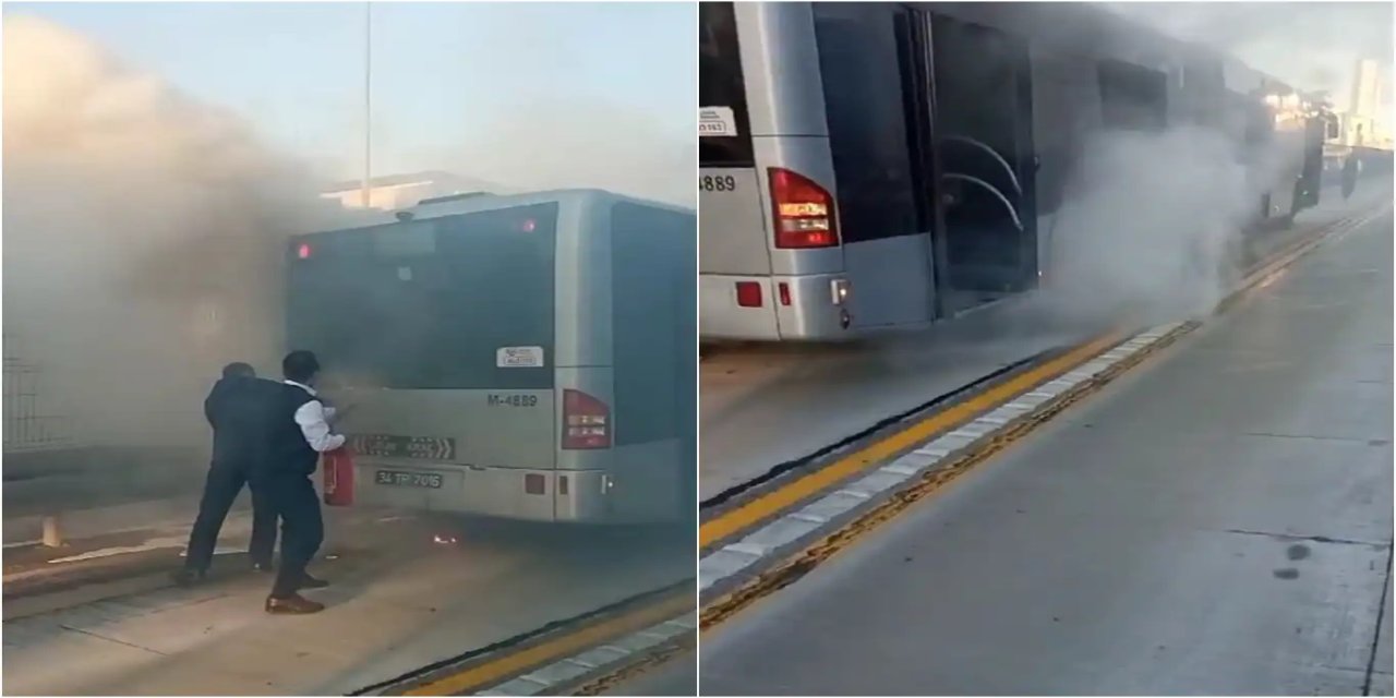 Avcılar’da metrobüste yangın