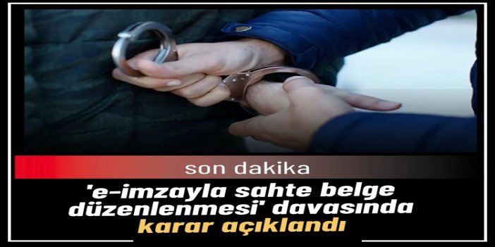 "e-imzayla sahte belge" davasında karar: 256 sanık hakkında hapis cezası