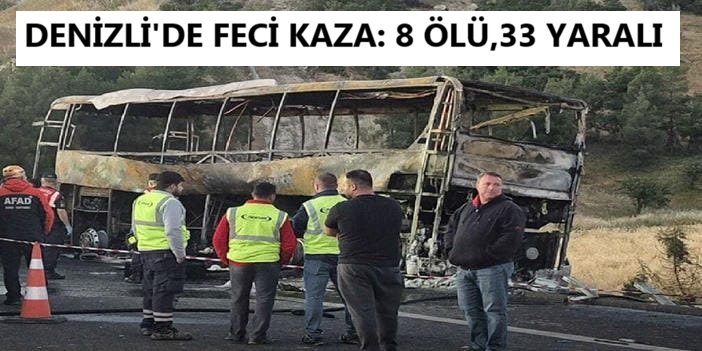 Bariyerlere çarpan yolcu otobüsü alev aldı: 8 ölü, 33 yaralı