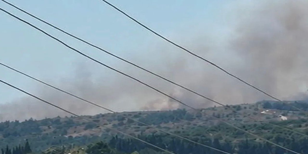 Çöplükte çıkan yangın makilik alana sıçradı