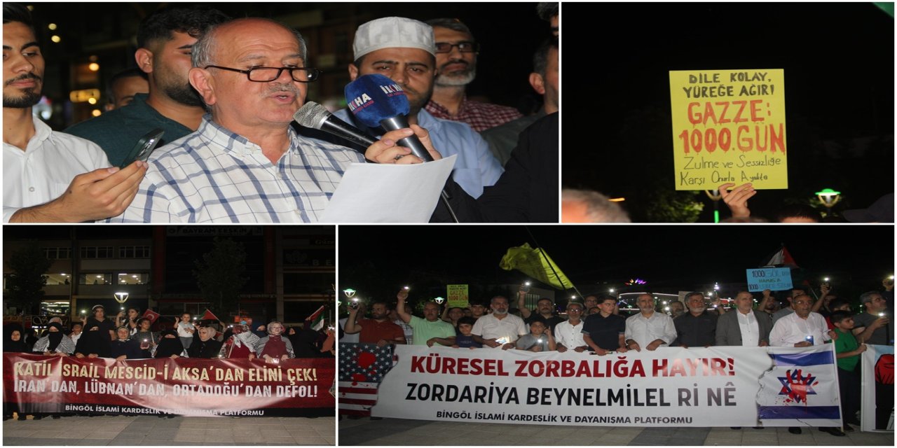 Gazze'deki soykırımın 1000'inci gününde Bingöl tek yürek oldu