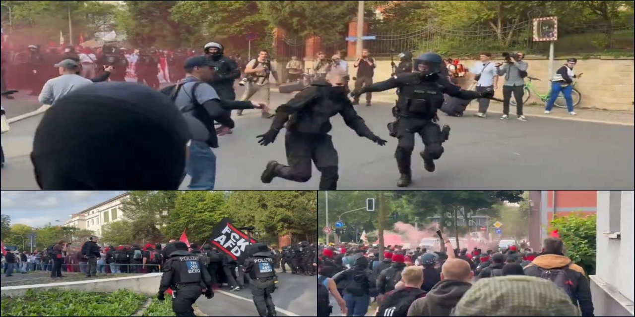 Binlerce kişi AfD kongresini protesto etti: Polis ile protestocular karşı karşıya geldi