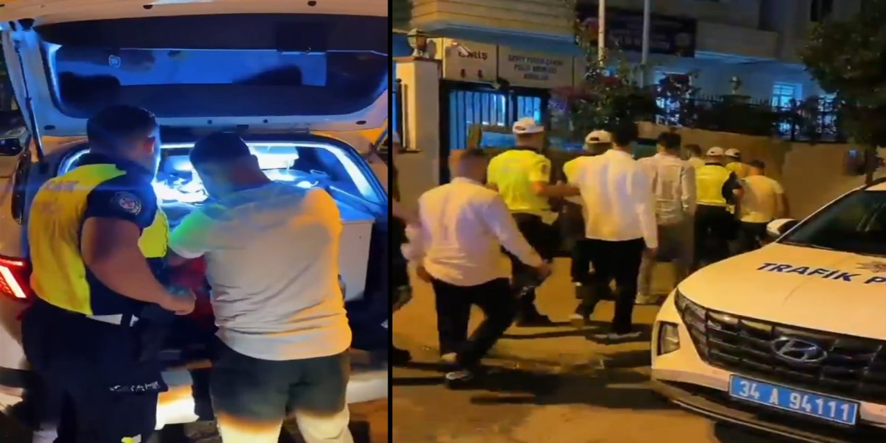 Pendik'te trafiği tehlikeye düşüren düğün konvoyundaki 6 sürücüye ceza