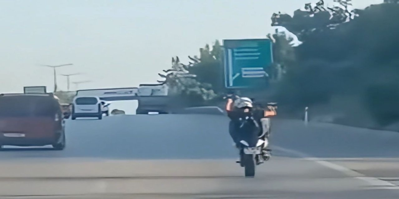 TAG Otoyolu'nda akrobatik hareket yapan motosiklet sürücüsüne ceza