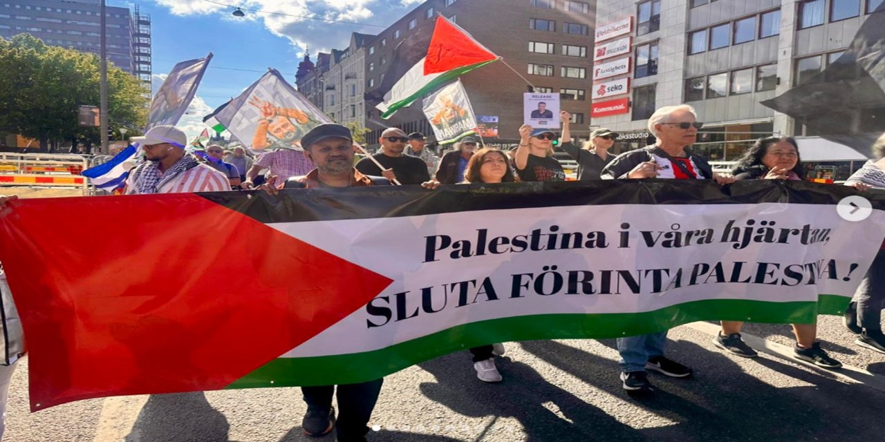 Stockholm’de Gazze için protesto