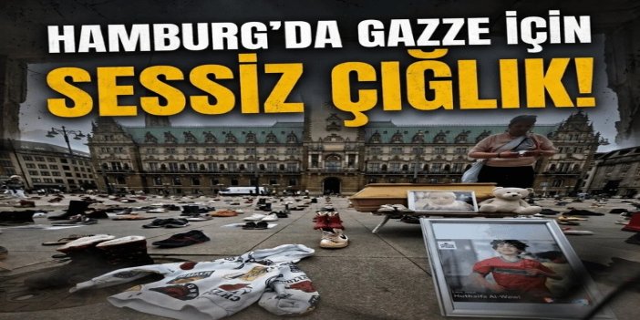 Hamburg'da Gazze için sessiz çığlık: Rathausmarkt'ta anma sergisi düzenlendi