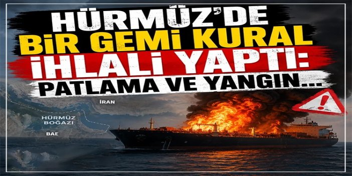 Hürmüz Boğazı'nda kural ihlali yapan gemide patlama ve yangın