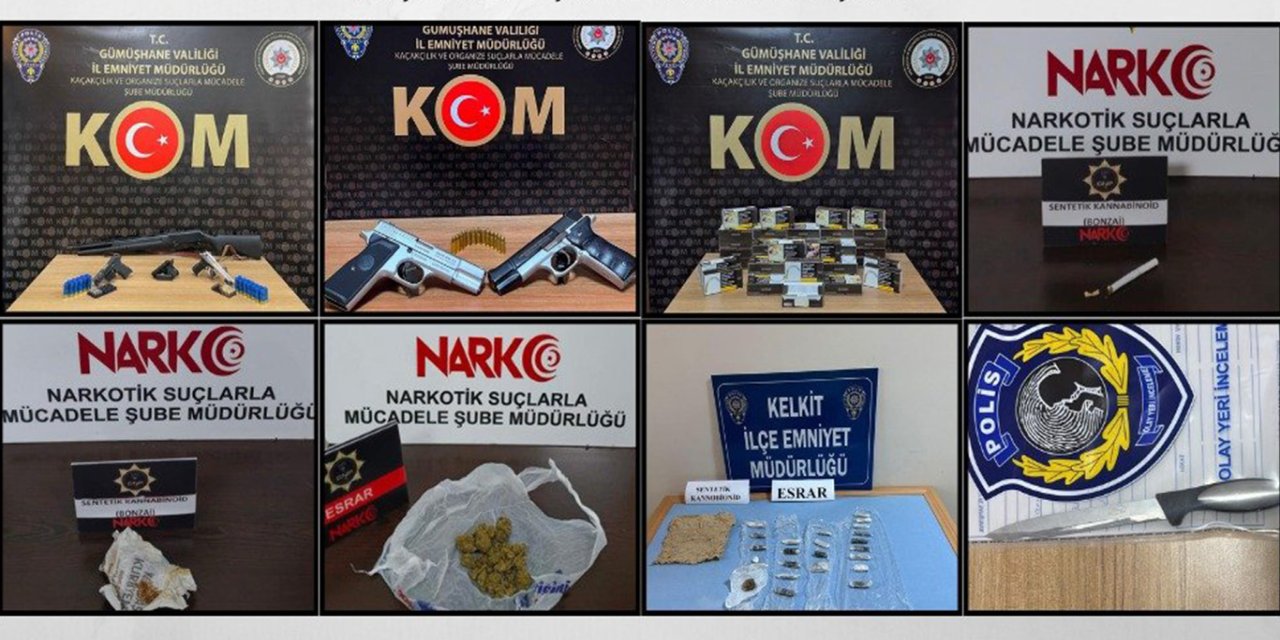 Gümüşhane'de aranan 16 şahıs yakalandı
