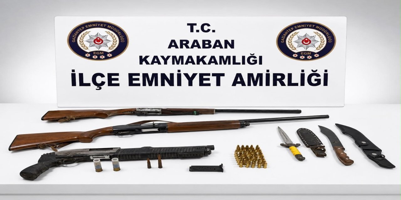Gaziantep'te ruhsatsız av tüfekleri ele geçirildi: 1 gözaltı