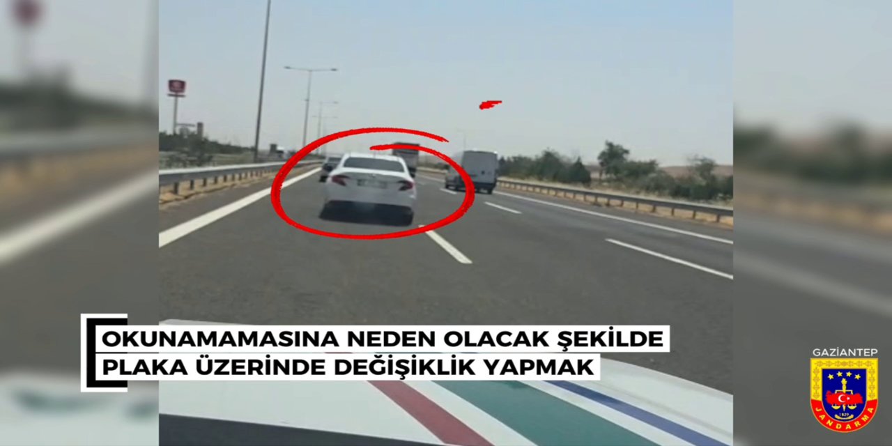Gaziantep'te plakasını kapatan sürücüye 140 bin lira ceza