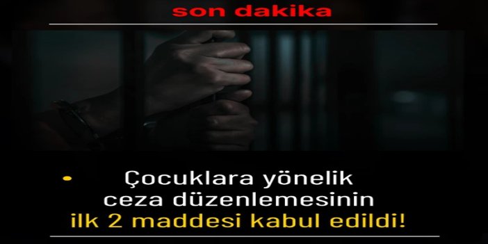 TBMM'de çocuklara yönelik ceza düzenlemesinin ilk 2 maddesi kabul edildi