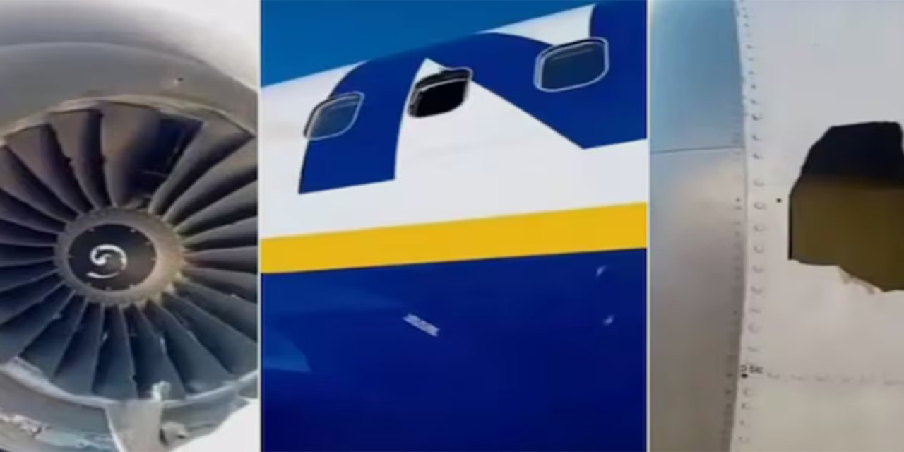 Ryanair uçağında motor parçası kabin camını parçaladı: 1 yolcu ağır yaralandı