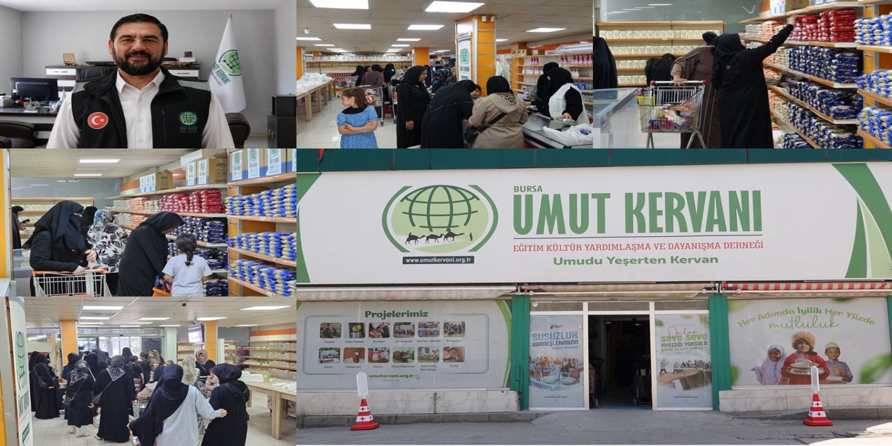 Umut Kervanı Bursa'da yüzlerce aileye gıda ve nakdi yardımında bulundu