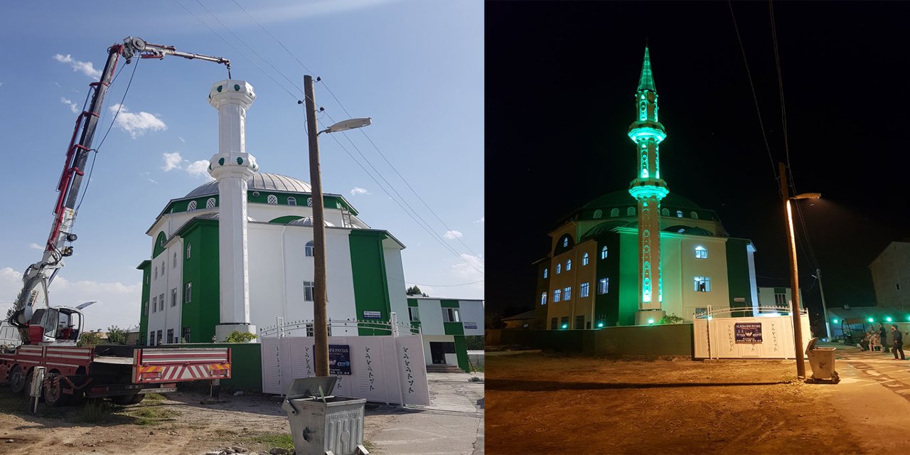 İmamlıktan emekli oldu, cami minaresi yapmaya başladı