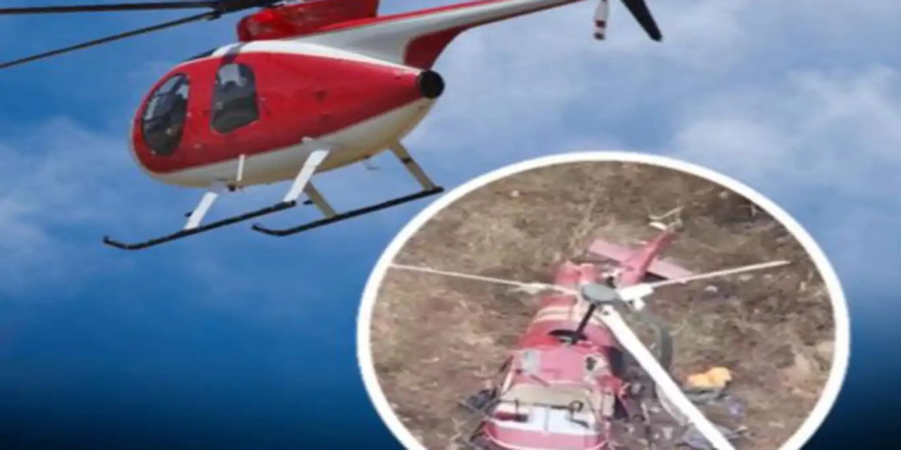 Giresun'da elektrik dağıtım şirketine ait helikopter düştü