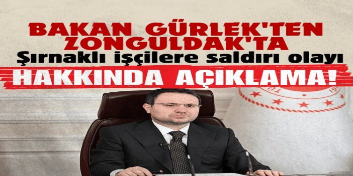 Bakan Gürlek: Zonguldak'taki olayla ilgili adli soruşturma başlatıldı