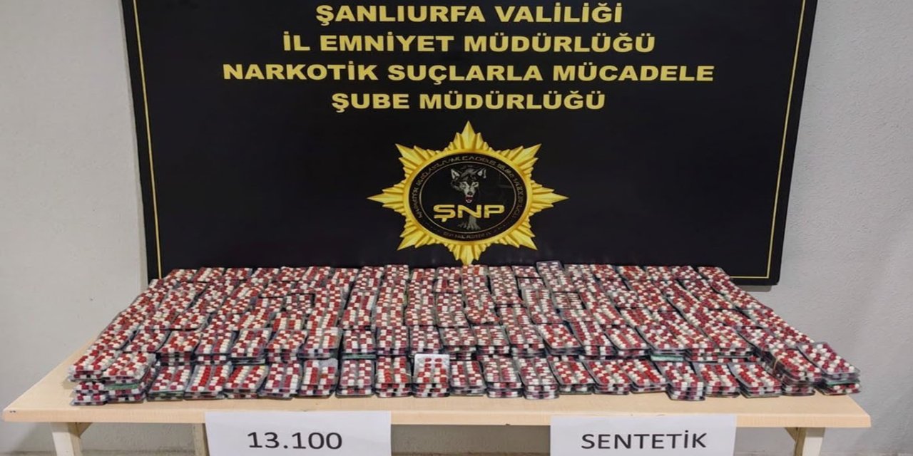 Şanlıurfa'da 13 bin 100 sentetik ecza hap ele geçirildi