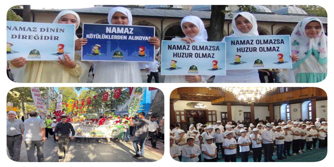 Kocaeli'de yüzlerce çocuk namaz için yürüdü: "Hayat Namazla Güzeldir" programı sona erdi