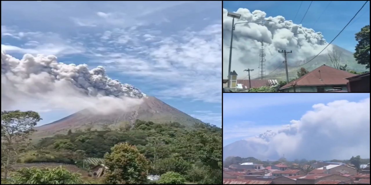 Endonezya’da Sinabung yanardağı yeniden harekete geçti