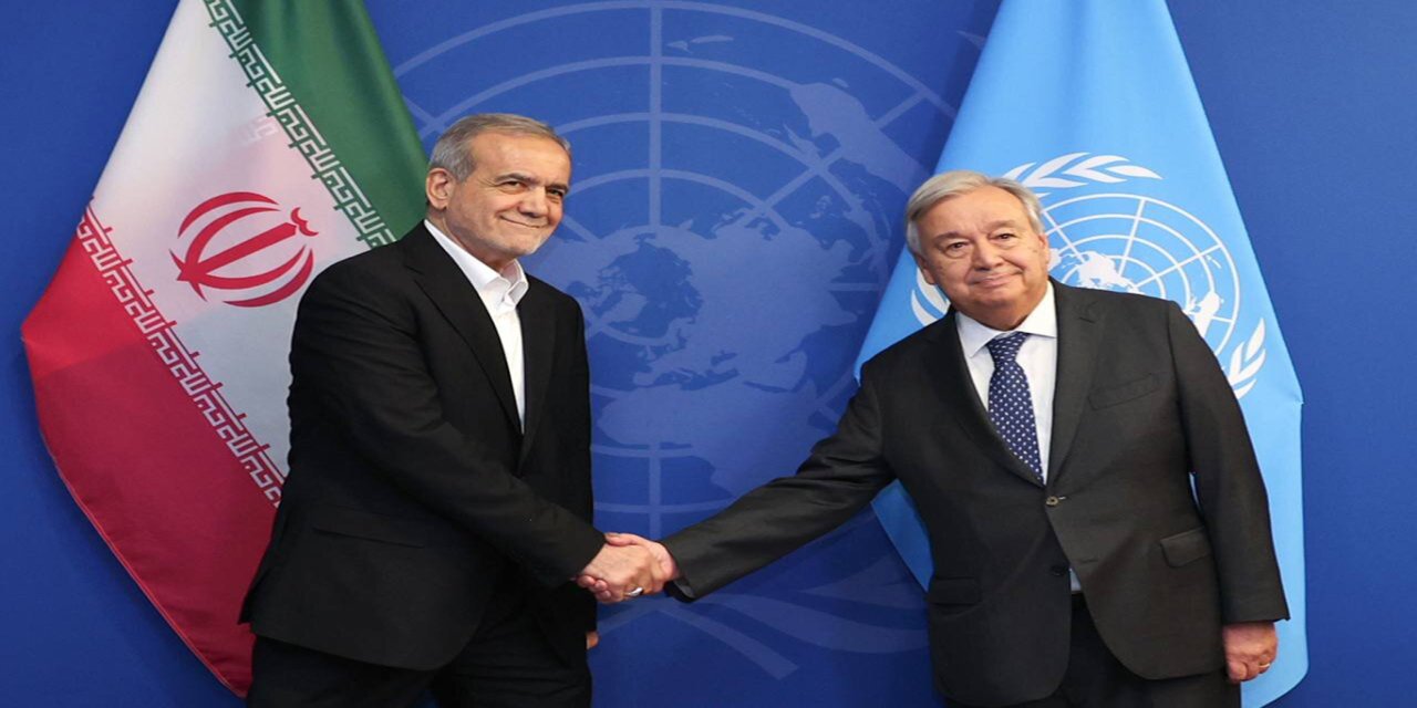 Guterres ve Pezeşkiyan SİÖ Zirvesi'nde buluştu