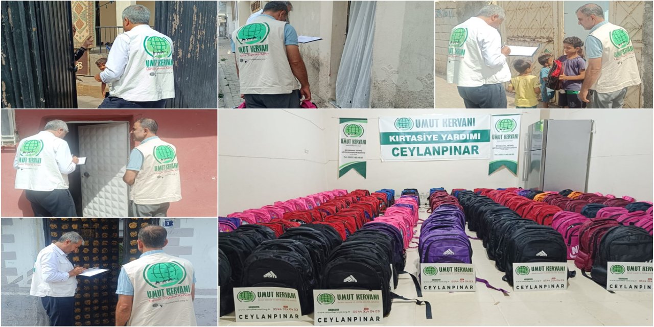 Ceylanpınar Umut Kervanından öğrencilere kırtasiye desteği