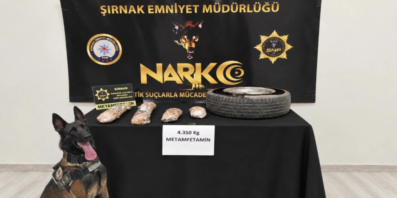 Şırnak’ta araba lastiğine gizlenmiş 4 kilogram uyuşturucu madde ele geçirildi