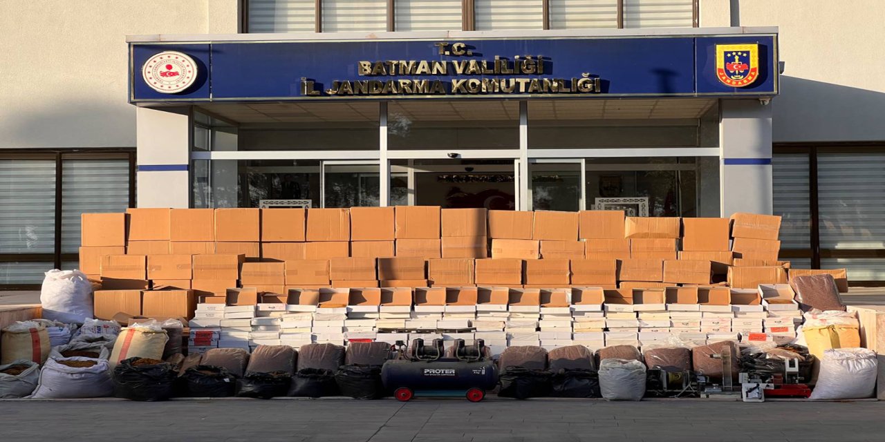Batman'da 800 bin boş makaron ve 524 kilo kıyılmış tütün ele geçirildi