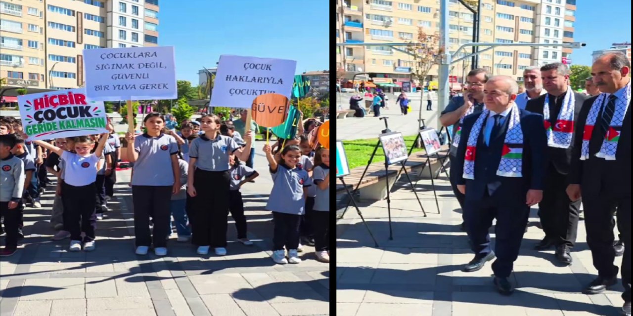 Elazığ'da Gazzeli çocuklar için uçurtmalar gökyüzüne bırakıldı