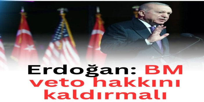Cumhurbaşkanı Erdoğan: BM'de veto imtiyazı kaldırılmalı