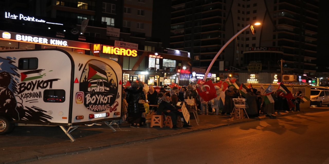 'Boykot Karavanı' ile Filistin için başlatılan boykot nöbeti 11. gününde devam ediyor