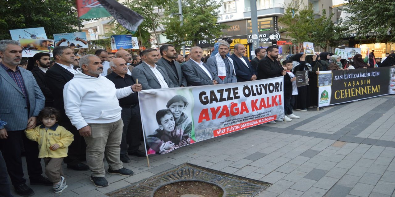 Siirt'te Aksa Tufanı yıl dönümünde Filistin için güçlü mesaj