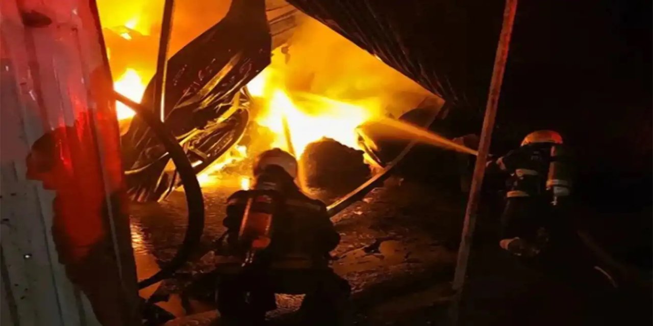 Bandırma'da yağ fabrikasında yangın