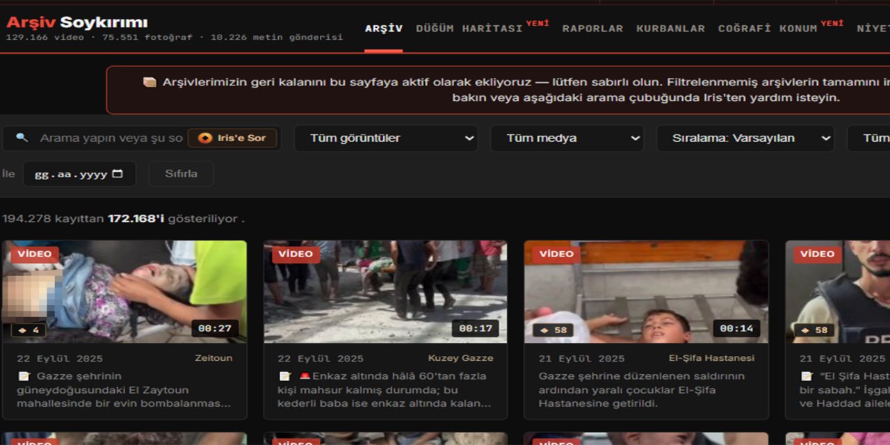 Gazze soykırımının belgelerini gösteren dijital veri tabanı: Binlerce görüntü ve veri Archive Genocide'da bir arada