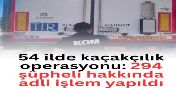 54 ilde kaçakçılık operasyonu: 294 şüpheli hakkında adli işlem yapıldı