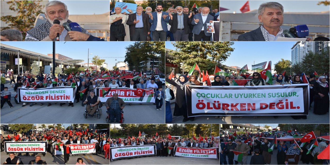 Malatya'da binlerce kişi özgür Filistin için yürüdü