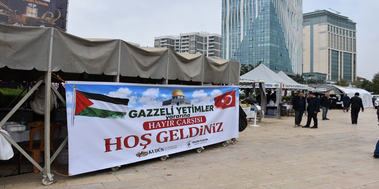 Malatya'da Gazzeli yetim çocuklar yararına hayır çarşısı açıldı