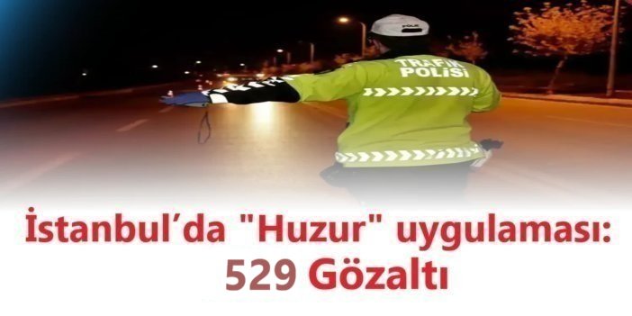 İstanbul'daki "huzur" uygulamasında 529 kişi gözaltına alındı