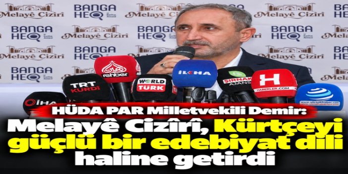 Şahzade Demir: "Melayê Cizîrî'nin temsil ettiği medeniyete sahip çıkmak hepimizin borcudur"