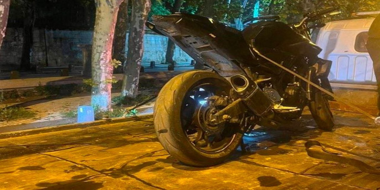 Plakasız ve abartı egzozlu motosiklet sürücüsüne 62 bin lira ceza