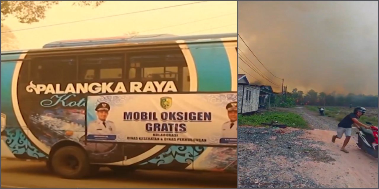 Endonezya'da orman yangınlarının yol açtığı dumana karşı oksijen otobüsü hizmeti
